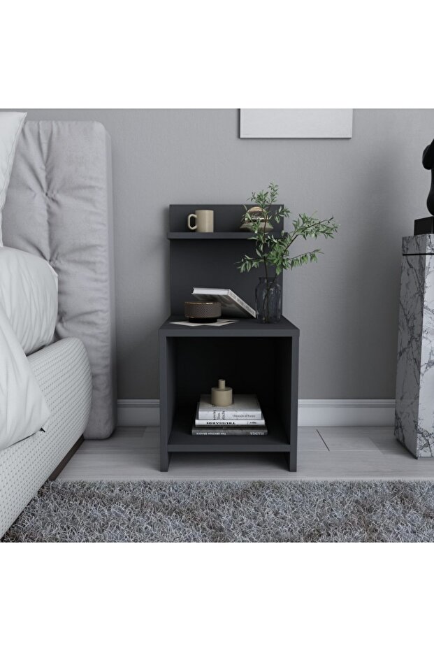 Ullman Bedside Table - Anthracite - 1