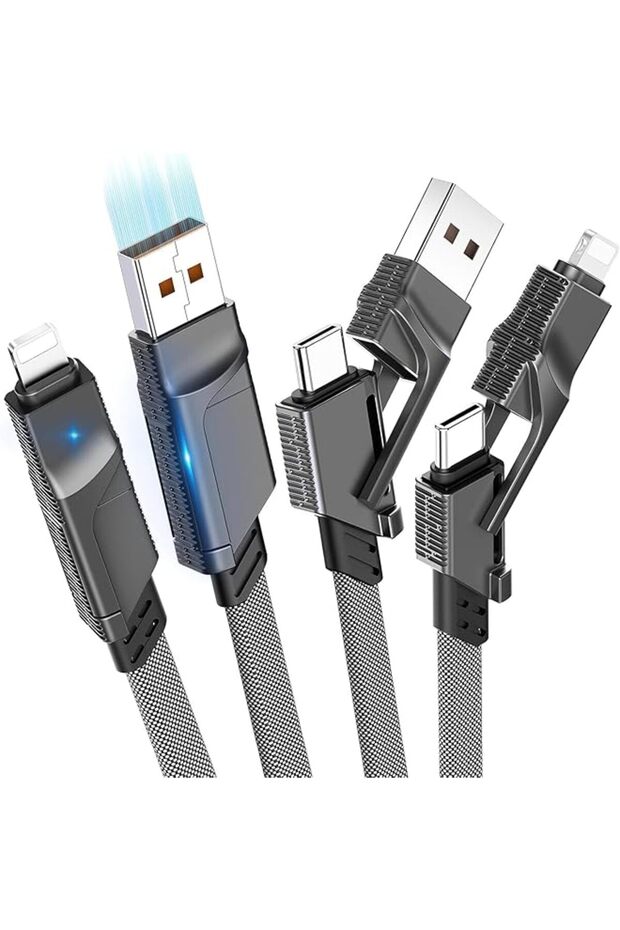 2pack Data Cable Set,3 In 1 Charging Cable Usb C Small,Compact Cable Kit,Multi Charger Cable Fast Ch