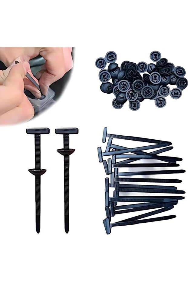 Button Head Zip Ties, Heavy Duty Universal Nylon Cable Ties with Buckle — Self-Locking Multipurpos