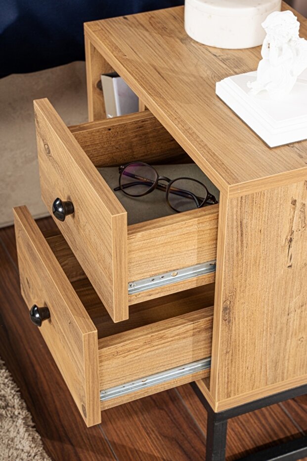 Glimmer Bedside Table Dark Green - 4