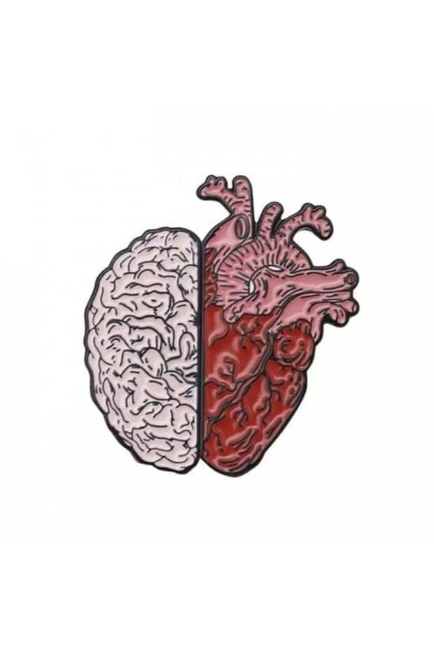 Heart and mind brooch, two pieces