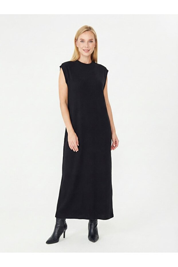 Sıfır Kollu Ribana Elbise - 5