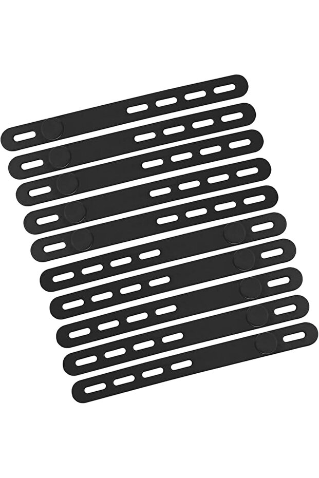 10 Pack Silicone Cable Ties - Reusable Cord Organizer Wraps with Secure Lock Buckle, Stretchable Wir