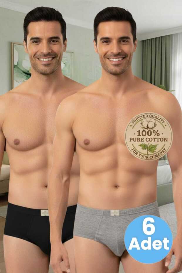 Men's 100% Cotton 6-Piece Combed Cotton Briefs