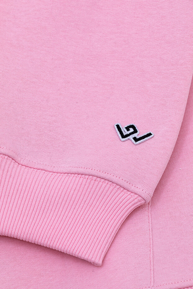 PINK pembe basic oversized hoodie sweatshirt - 4