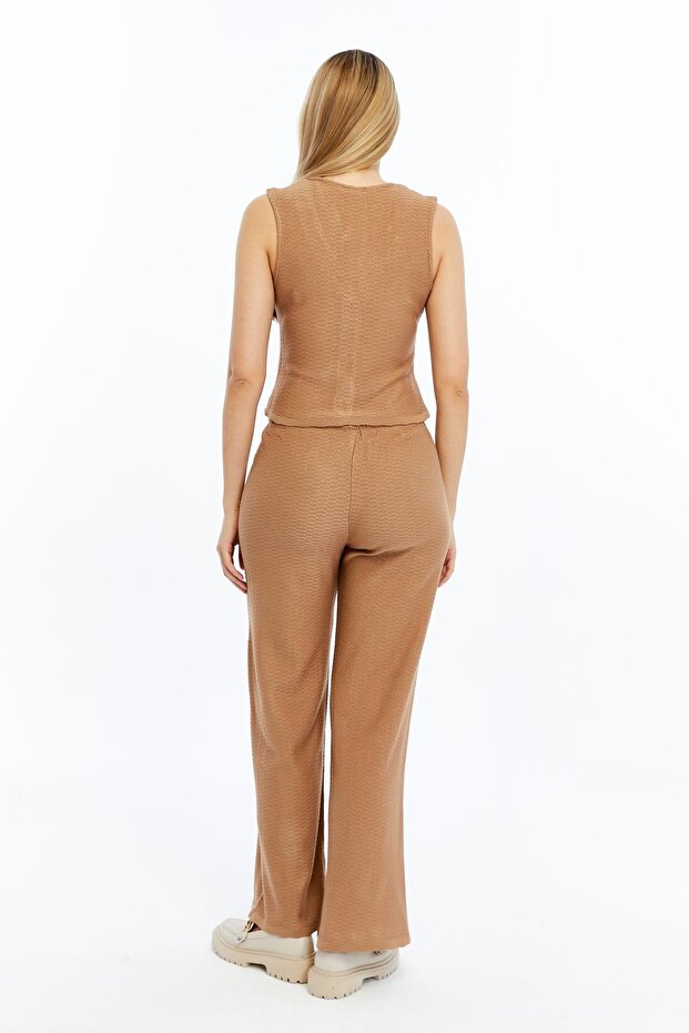 Kadın Kolsuz Triko Takım - 5