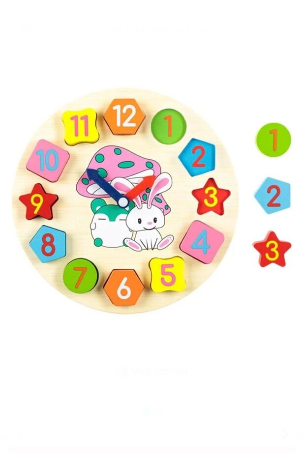 Educational clock with puzzle-type numbers - 1