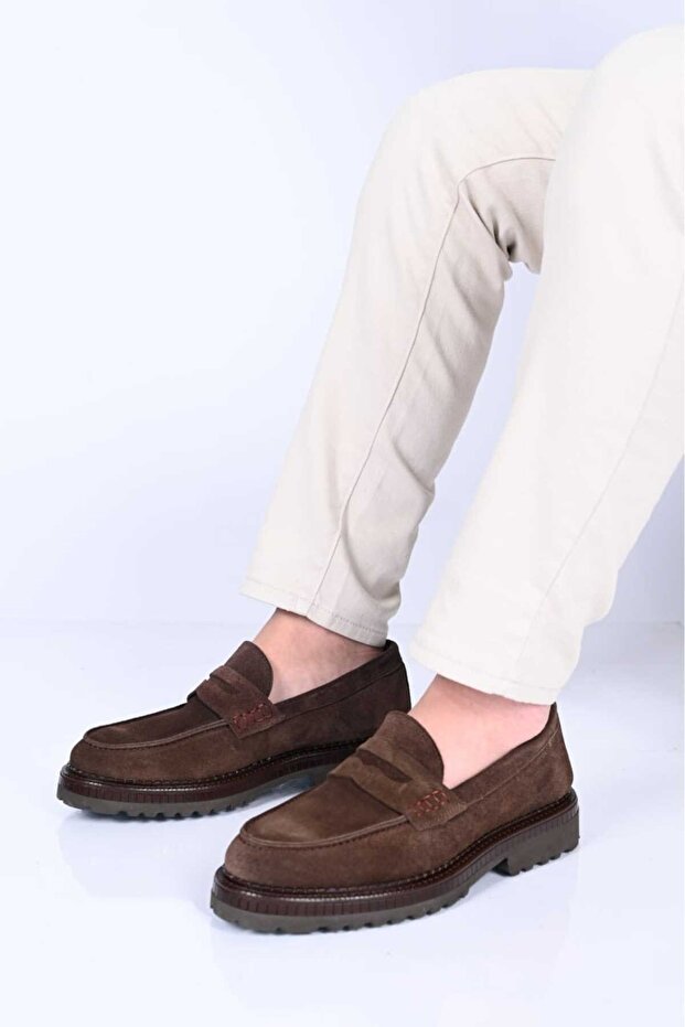 Laceless Eva Sole Genuine Leather Loafer 174-802 Men's Shoes