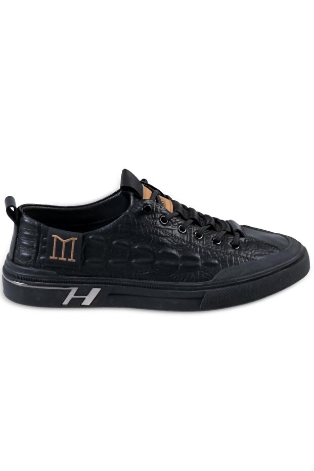 26Y510-6 Men's Genuine Leather Crocodile Printed Premium Sneaker Shoes