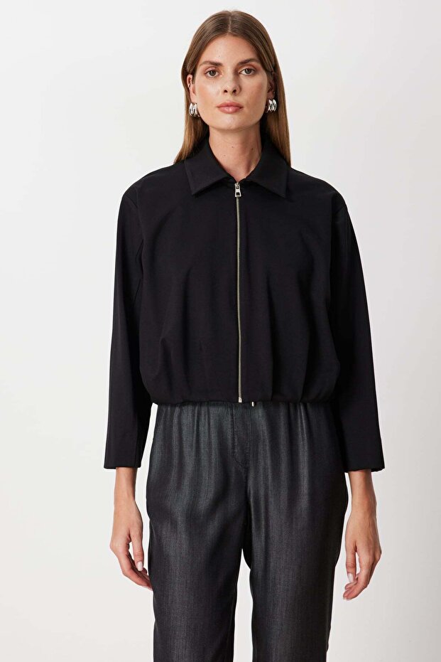 Fermuarlı Bomber Ceket - 1