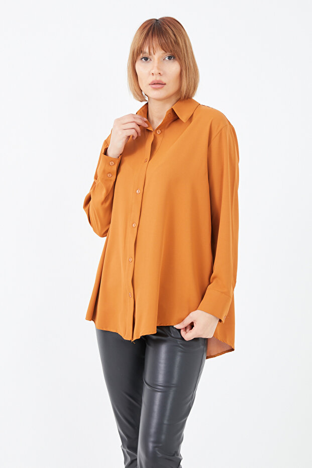 Şifon Gömlek Taba - 5