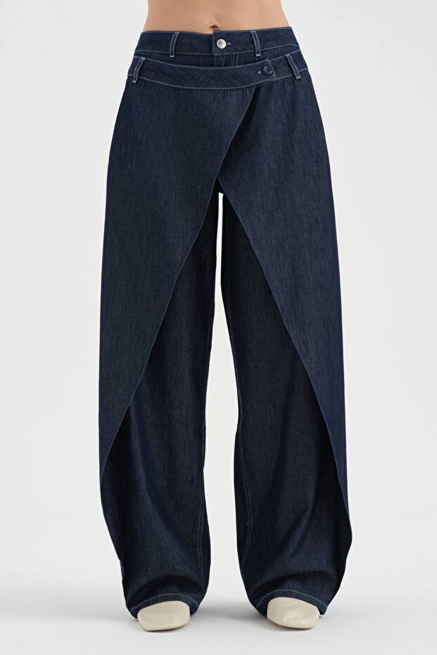Women's Cross-Front Balloon Fit Design Trousers