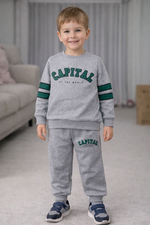 Capital Green Detailed Boys' 3-Strand Thick Set