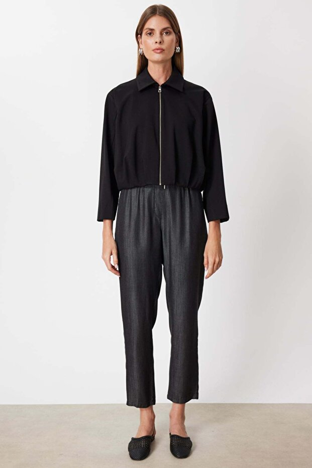 Fermuarlı Bomber Ceket - 4