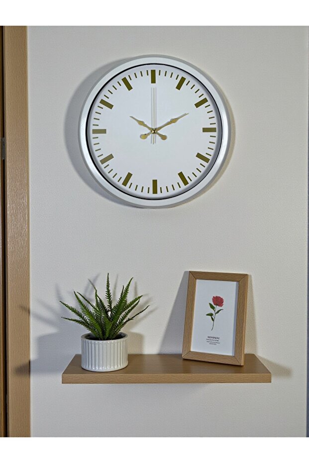 White Elegance 40 cm Metal Wall Clock Lwlhm-Ytrs345