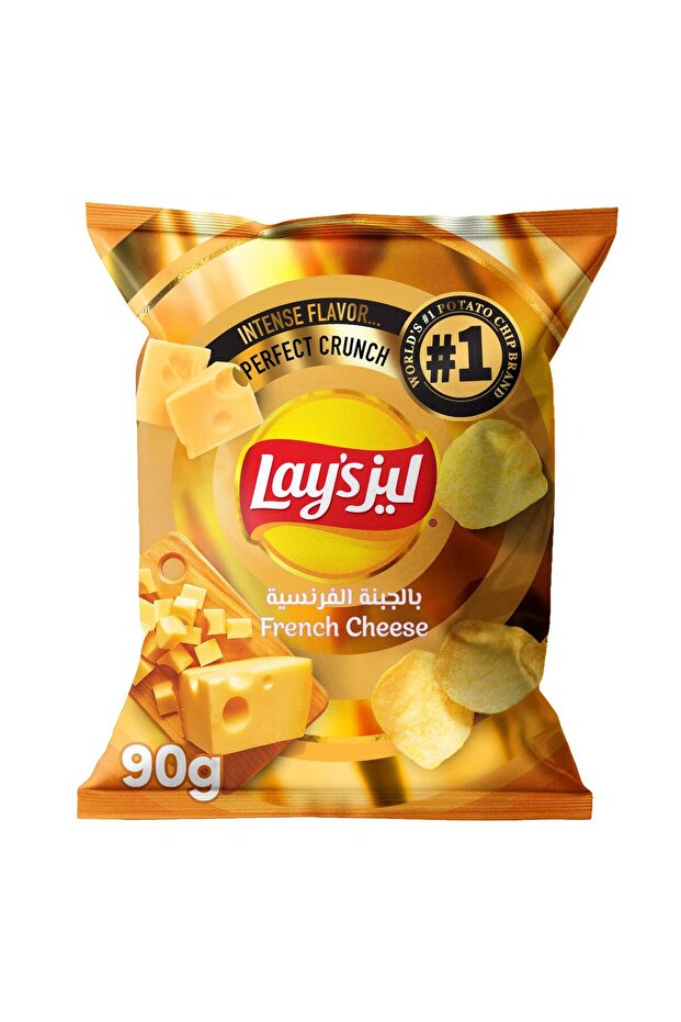 French Cheese Flavor Thin Crispy Puffed Potato Chips Bag (90g)