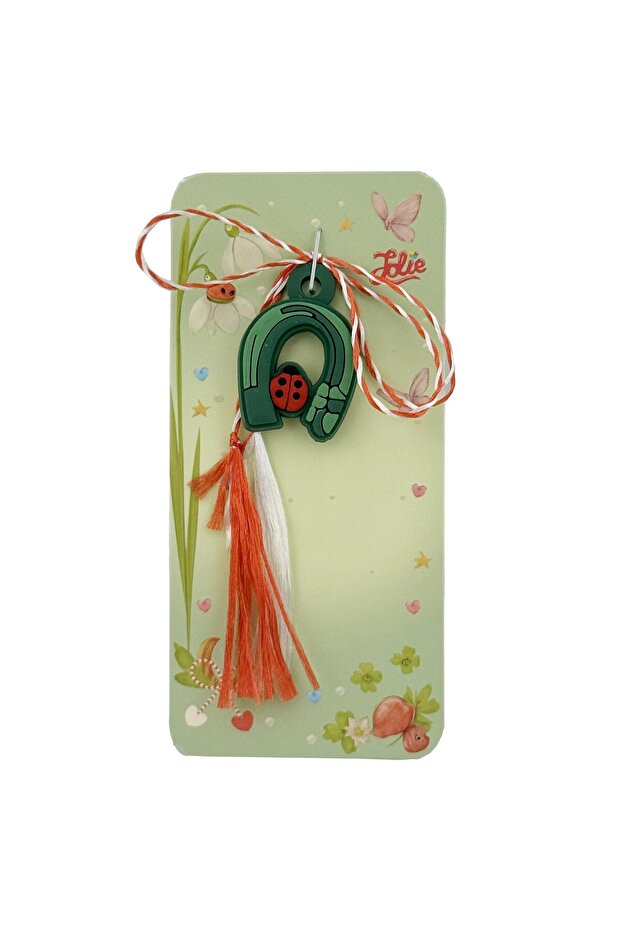 Children's Shoelace, Jolie, Horseshoe Model with Ladybug, Rubber, with White/Red Braided Cord - 1