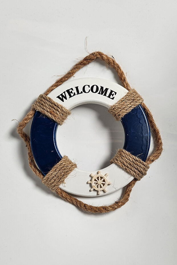 Ahşap Simit Welcome Duvar Kapı Süsü - 2