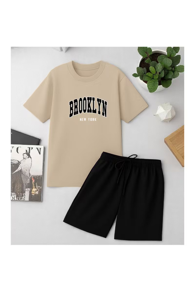 Unisex Brooklyn Printed T-Shirt and Shorts Set