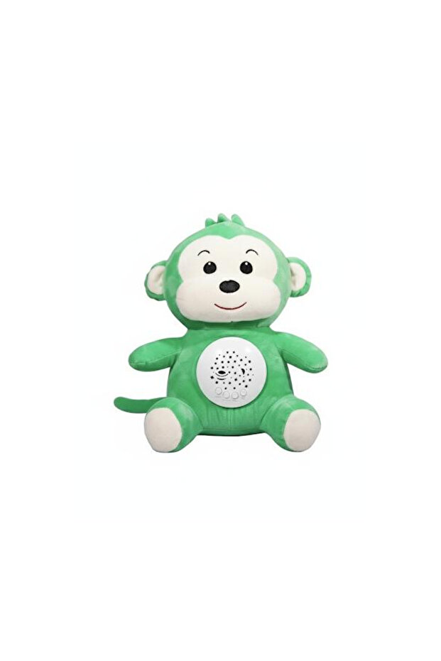 Sleep Soother Monkey Plush Doll with Light Projection & Soft Music – Comfort Toy for Babies