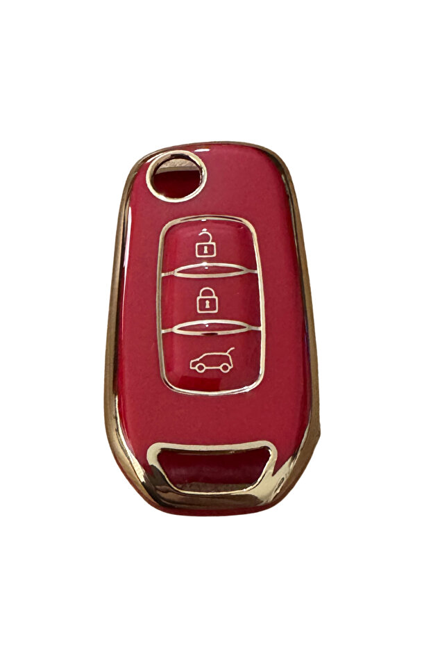 Nano Key Case Cover for Megane 4, Clio 5, Captur, Taliant, Express, Red Gold
