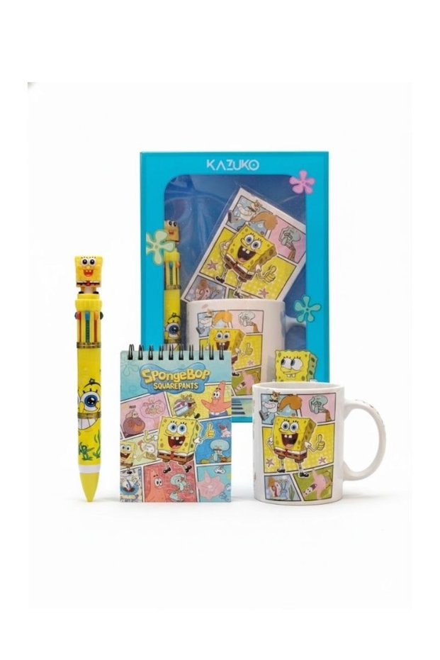 SpongeBob Gift Set Ceramic Mug Notebook Multi Color Pen