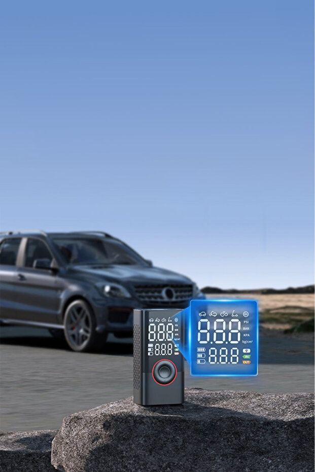 Portable Air Compressor Car Bicycle | Tire Pump 4000mAh Battery LED Digital Display - 6