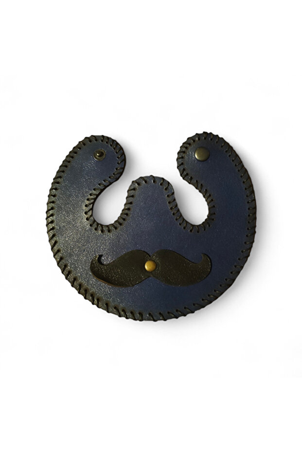 Handmade Leather Mustache Glasses Stand – Stylish Tabletop Glasses Holder