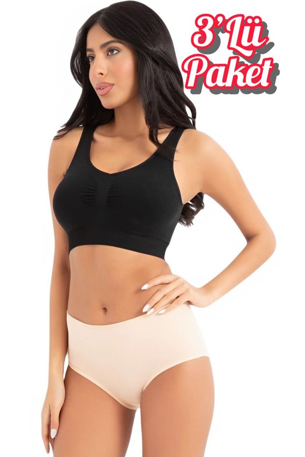 3-Pack Luxury Flexible Cotton High Waist Bato Women's Skin Panties Ozt3-112