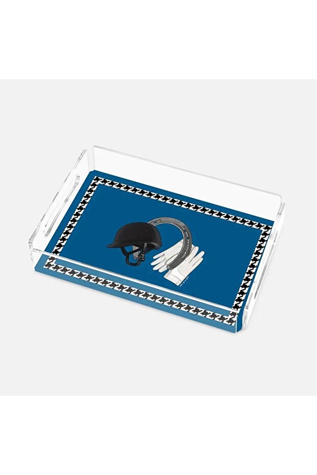 Equestrian Blue 25X17 Acrylic Tray