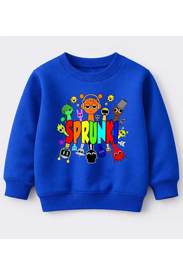 سويت شيرت قطني مطبوع عليه SPUNKİ للأطفال