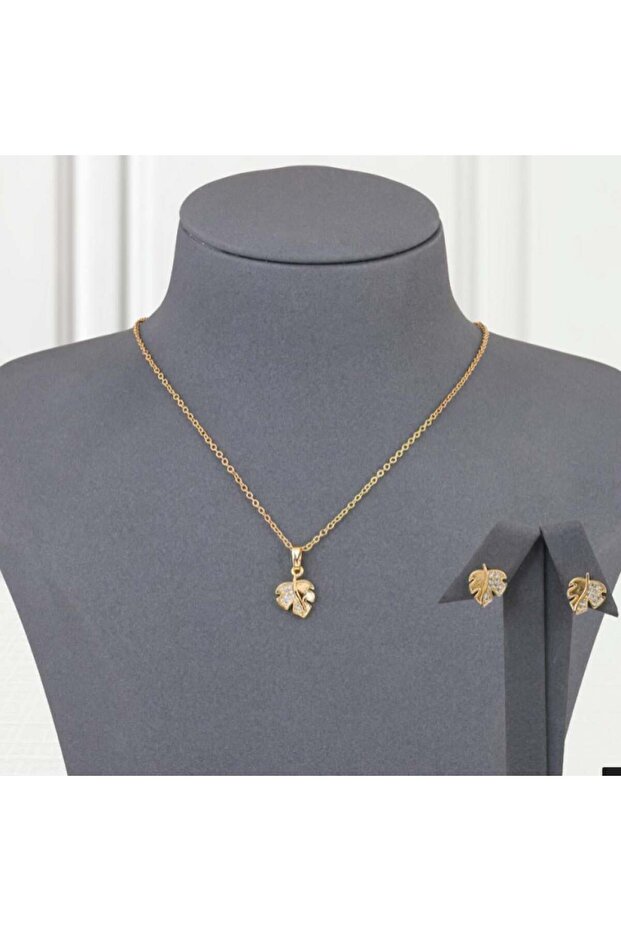 Gold alternative set, diamond leaf - 1