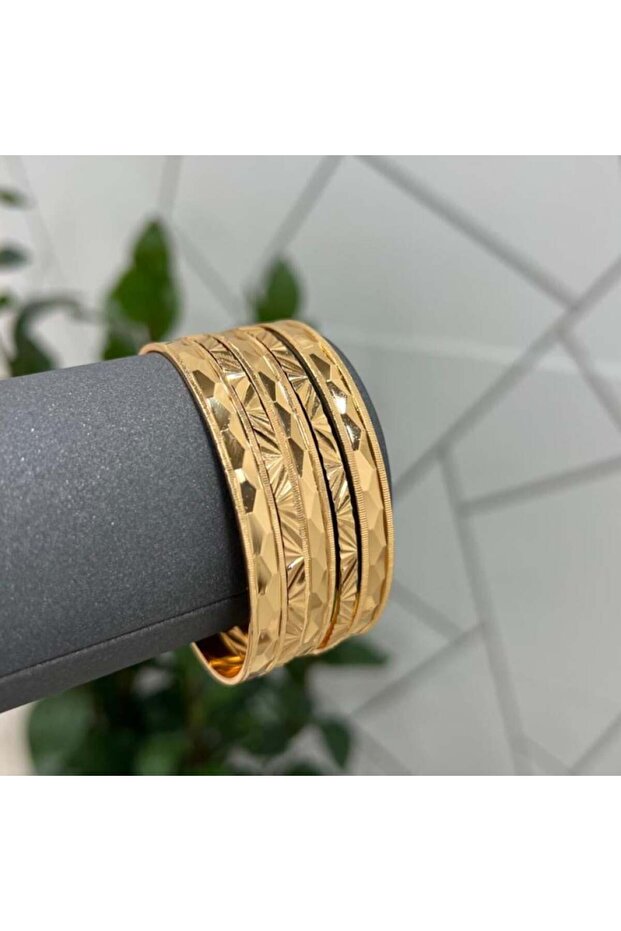 Mirror-like bangles, 5 pieces - size 18 - 3