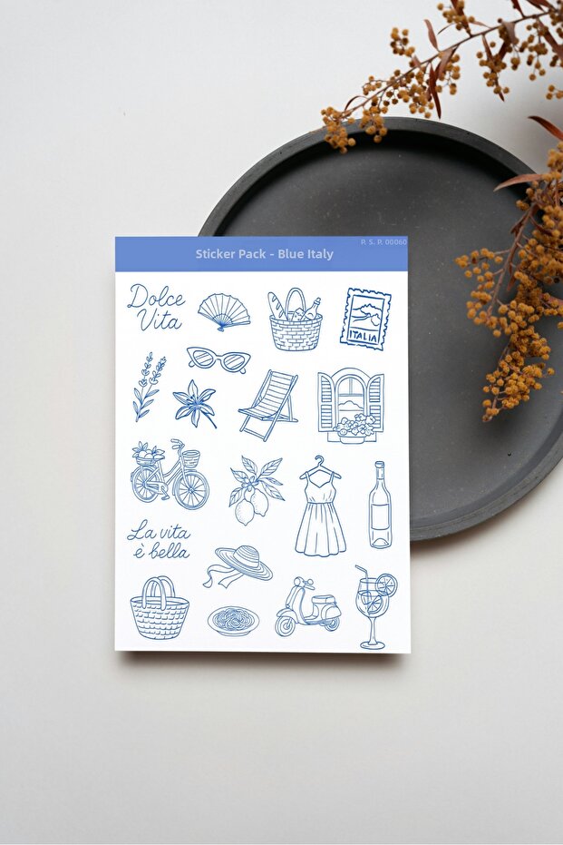 Blue Italy Sticker Sheet