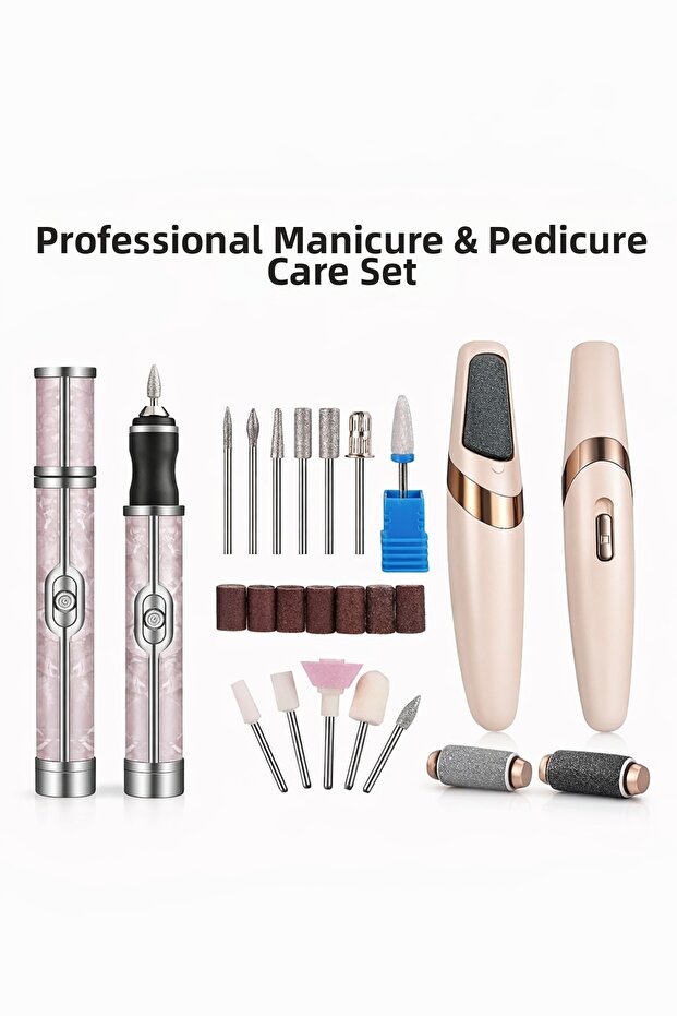 Manicure Pedicure Care Set Electric Nail Milling Machine + Electric Foot File 2-Piece Advantage