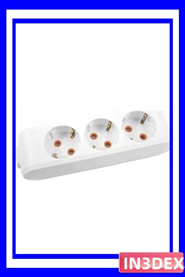 Grounded 3-Socket Socket with Terminal Connection - 1