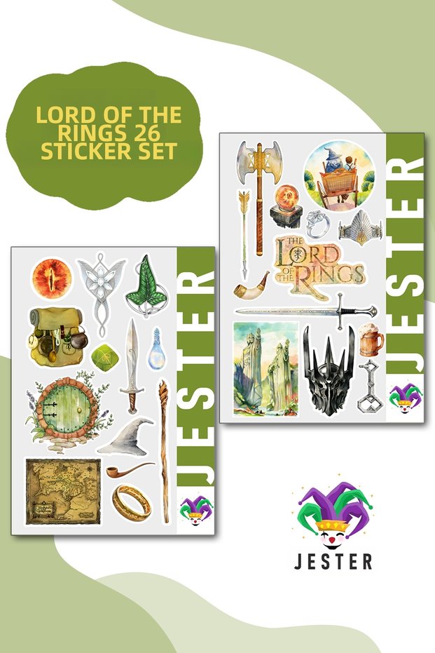 The Lord of the Rings Themed 2-Pack Stickers, Decals, Journal, Agenda, Planner, Bullet