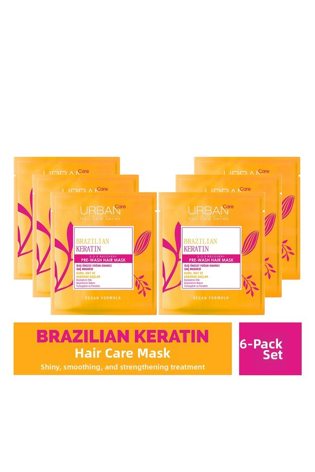 Brazilian Keratin Straightening Effective Pre-Shower Hair Care Mask-6X50Ml-Vegan