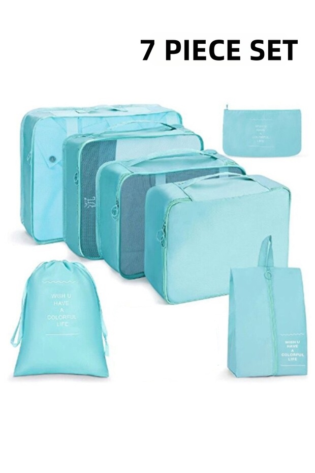 Travel Organizer Suitcase Packing Set Storage Cases, Duffle Bag, Portable Luggage 7 Pieces