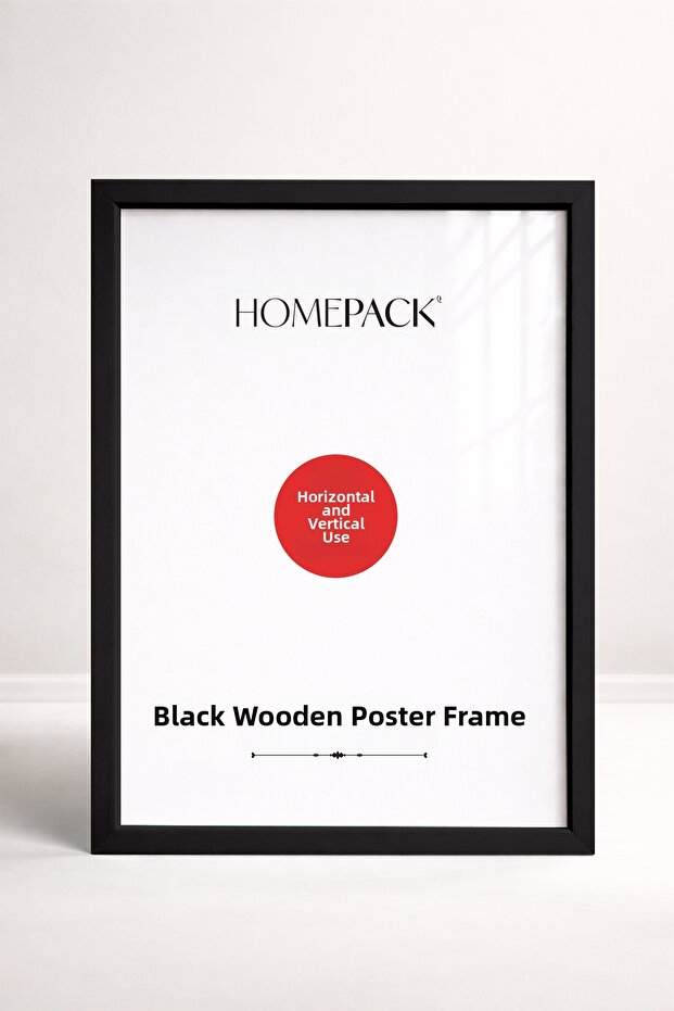 إطار ملصق بإطار خشبي أسود مقاس 30 × 40 سم، إطار فارغ، BLACK-FRAME-30X40