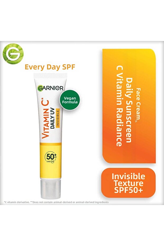 كريم فيتامين سي اللامع اليومي الواقي من الشمس للوجه ذو الملمس غير المرئي SPF50+ 40 مل
