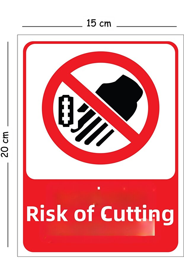 Metal Cutting Danger Warning 15X20 cm Warning Work Safety Sign