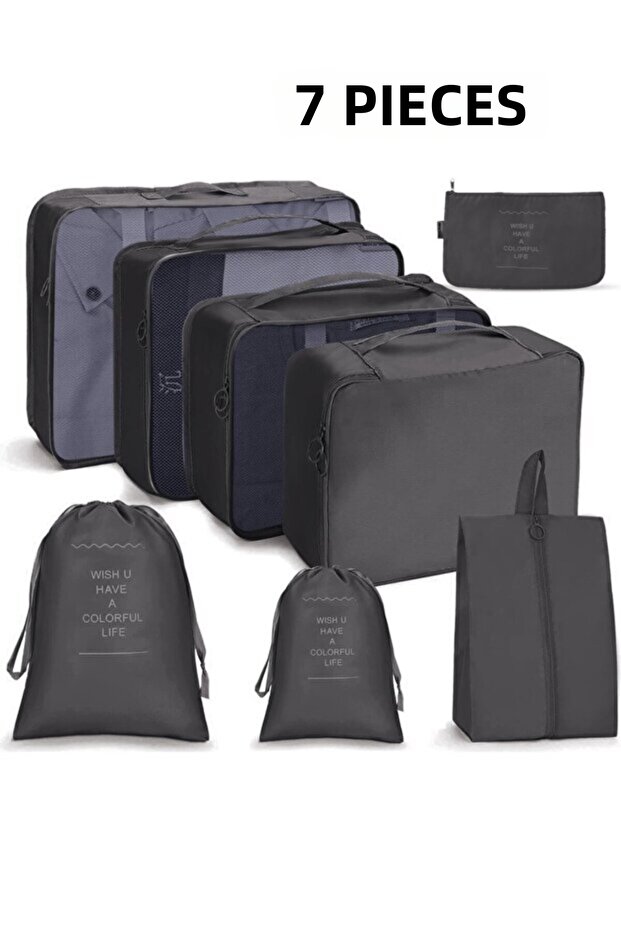 Travel Organizer Suitcase Packing Set Storage Cases, Duffle Bag, Portable Luggage 7 Pieces