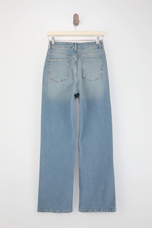 Mavi Yüksek Bel Orta Esnek Wide Leg Geniş Paça Jeans TWOSS26JE00118 - 6