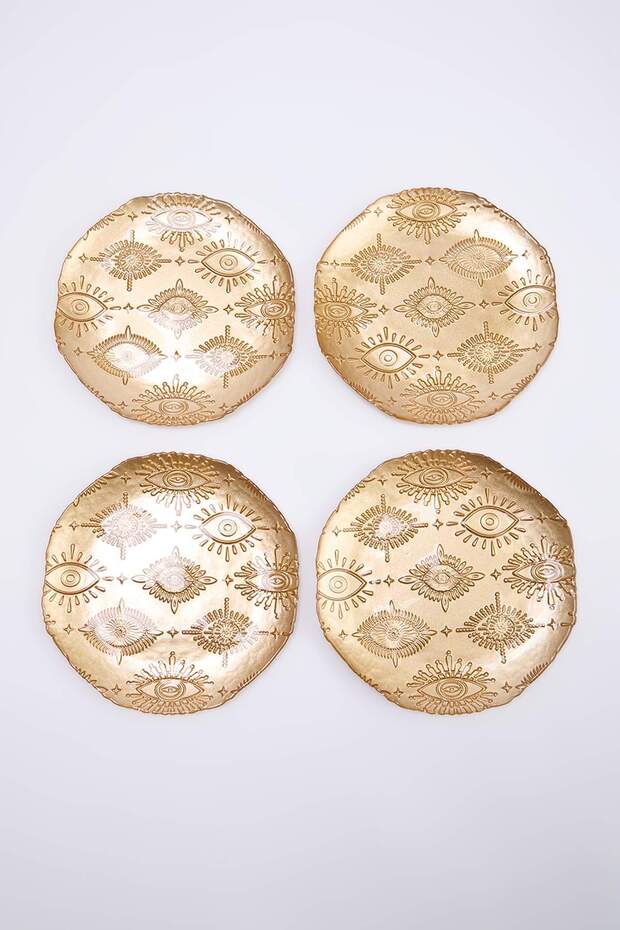 4'lü Şans Temalı Cam Pasta Tabağı Seti 21 cm TPHSS26TBK00004 - 2