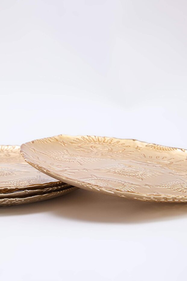 4'lü Şans Temalı Cam Pasta Tabağı Seti 21 cm TPHSS26TBK00004 - 3