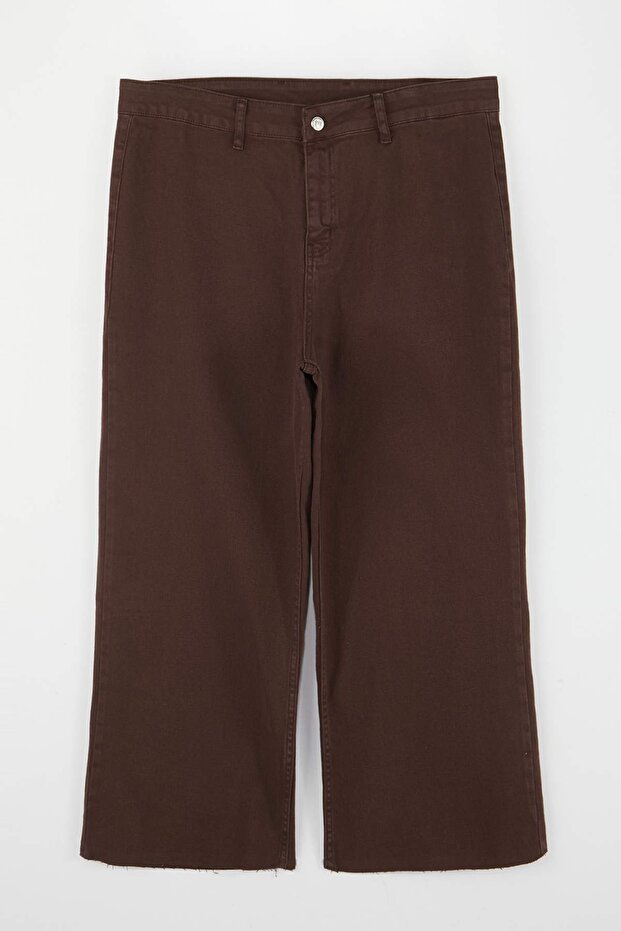Wardrobe Essentials Kahverengi Yüksek Bel Straight Fit Comfort/Orta Esnek Jeans TBBSS26CJ00015 - 3