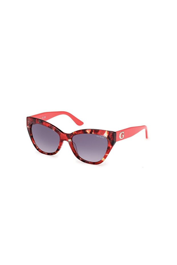 Square red gradient smoke sunglasses