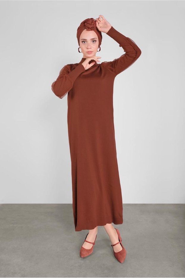 Balloon Sleeve Knitting Dress 41033