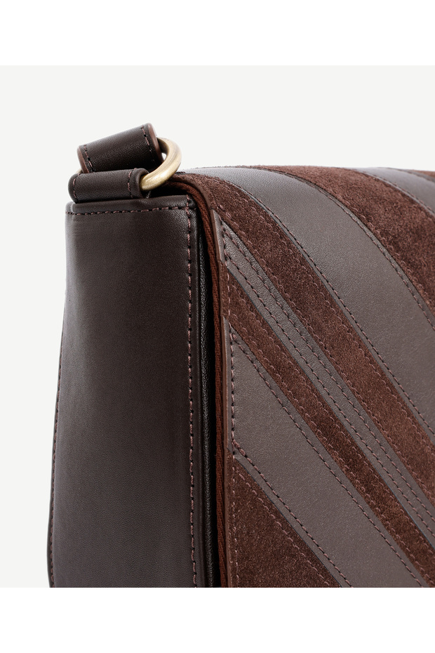 Patch Görünümlü Deri Çapraz Çanta - 4